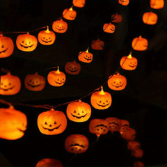 LED Pumpkin Lights Halloween String Lights 2 Modes for Holiday Party Balcony