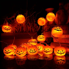 LED Pumpkin Lights Halloween String Lights 2 Modes for Holiday Party Balcony