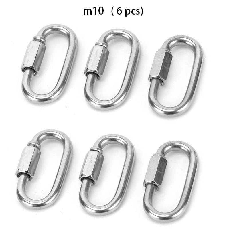 6pcs Metal Lock Buckle Safety Hanging Buckle for Camping Hiking Travel