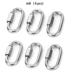 6pcs Metal Lock Buckle Safety Hanging Buckle for Camping Hiking Travel