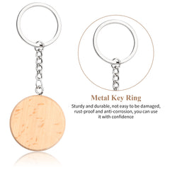 15pcs Wooden Key Chains Blank DIY Wooden Keychains Keyrings