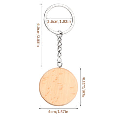 15pcs Wooden Key Chains Blank DIY Wooden Keychains Keyrings