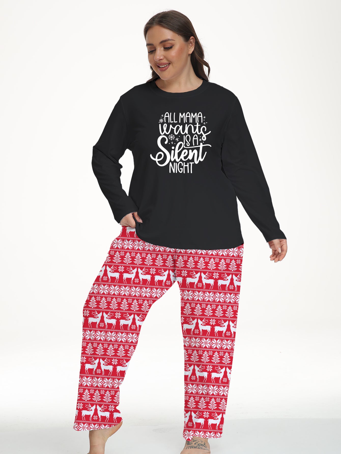 Christmas Pajama Set Graphic Tee & Pants 2 Piece