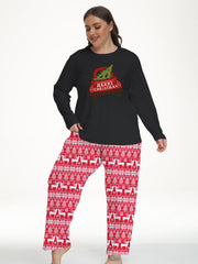 Christmas Pajama Set Colorblock Tee & Pants 2 Piece