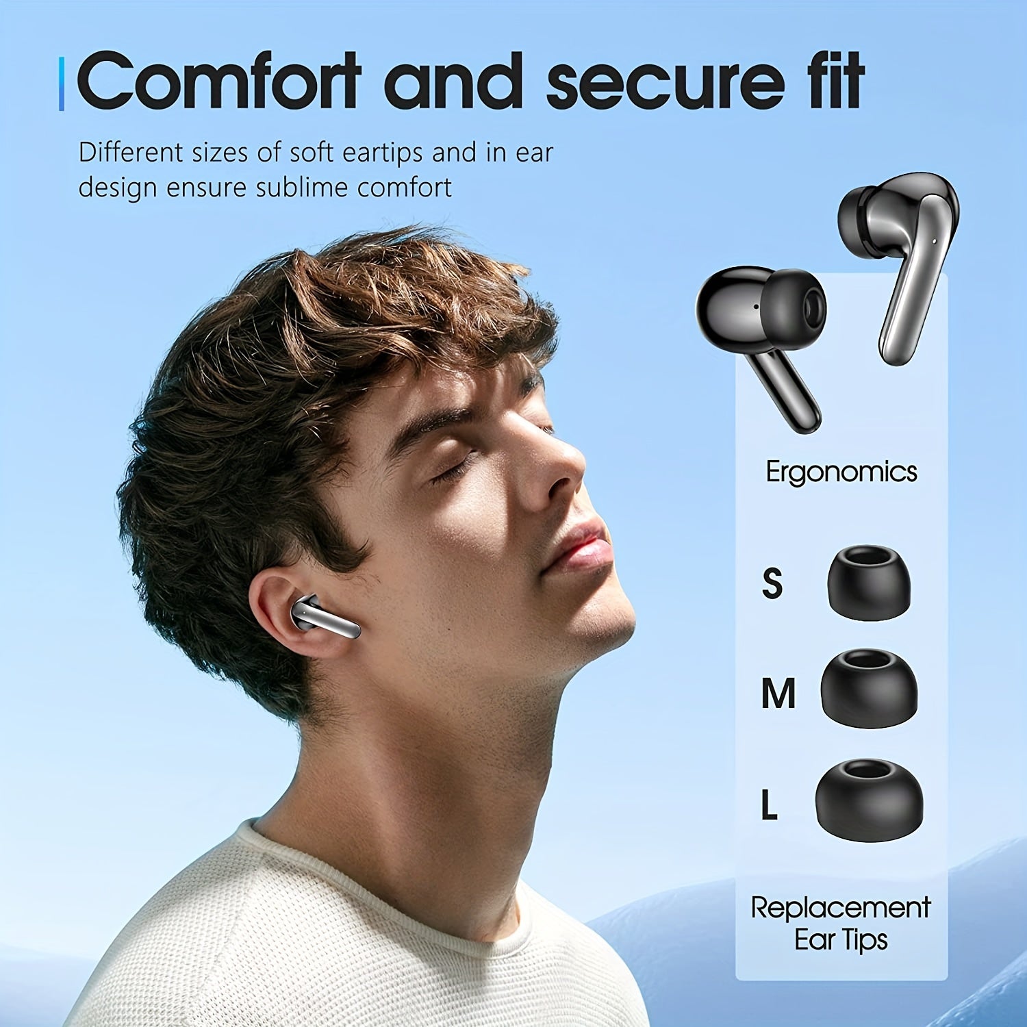 Wireless Headphones with 13mm Speakers, 30 Hr Playback, Noise Canceling Mic