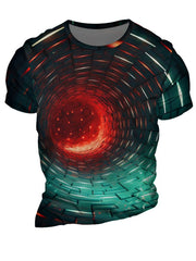 3D Illusion Tunnel Print Men's Graphic T-Shirt