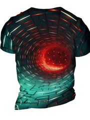3D Illusion Tunnel Print Men's Graphic T-Shirt