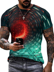 3D Illusion Tunnel Print Men's Graphic T-Shirt
