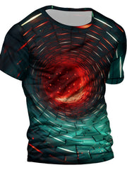 3D Illusion Tunnel Print Men's Graphic T-Shirt