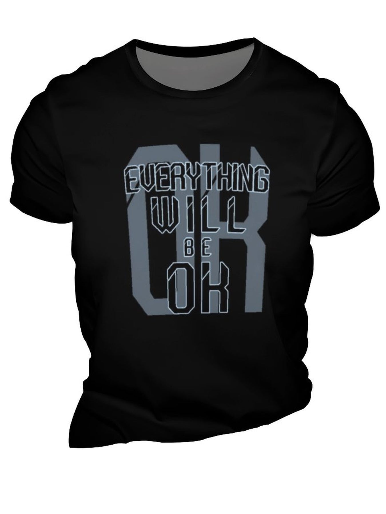 Everything Will Be Ok 3D Pattern Men's Graphic T-shirt Short Sleeve Top