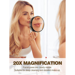 10X Magnifying Mirror With 2 Suction Cups 8.89 cm & Tweezer 1pc