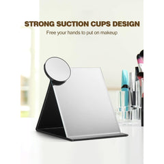 10X Magnifying Mirror With 2 Suction Cups 8.89 cm & Tweezer 1pc