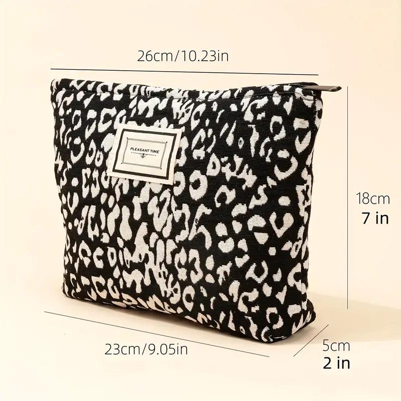 Leopard Print Makeup Bag Vintage Cosmetic Bag Makeup Organizer Purse