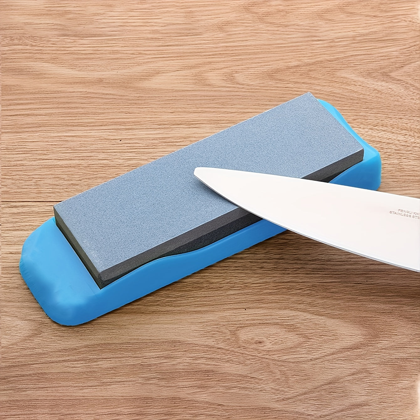 High Double Sided Grindstone for Knives & Tools, Non Slip Base