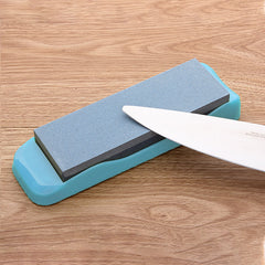 High Double Sided Grindstone for Knives & Tools, Non Slip Base