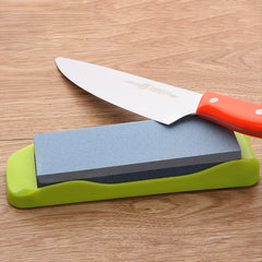 High Double Sided Grindstone for Knives & Tools, Non Slip Base