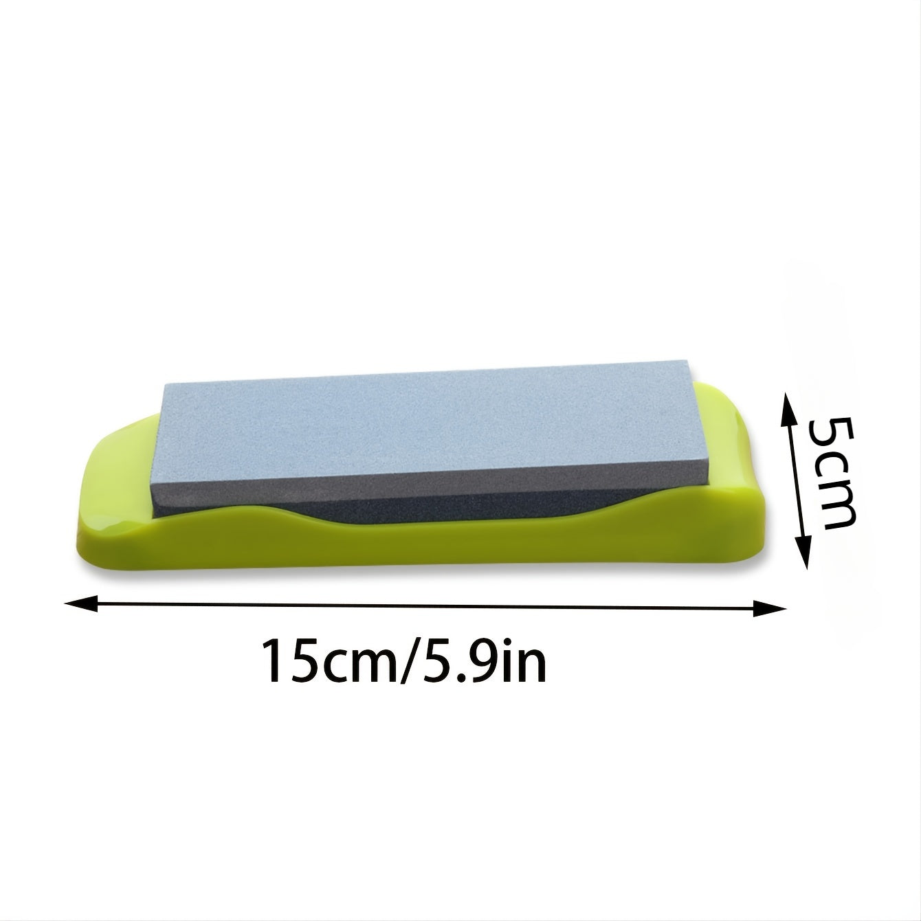 High Double Sided Grindstone for Knives & Tools, Non Slip Base