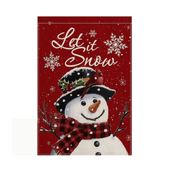 Let It Snow Snowman Snowflake Christmas Garden Flag 30x45cm Vertical