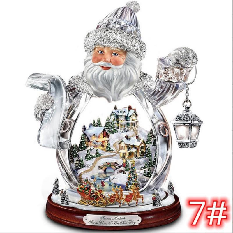 Christmas Stickers Crystal Tree Garland Santa Glass Stickers
