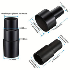 3pcs Universal Vacuum Hose Adapter Set for Brush Sizes 2 1 2 to 1 1 4
