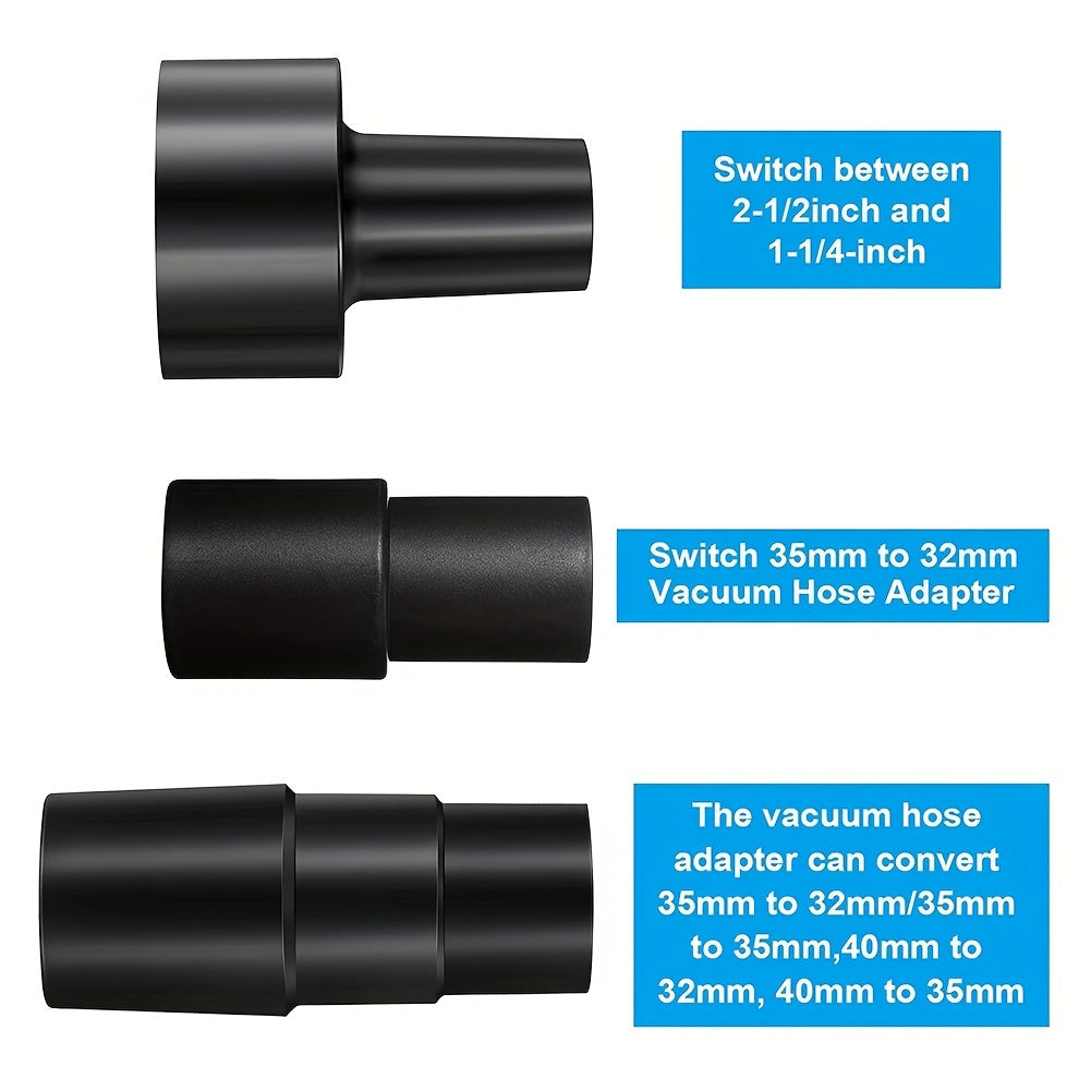 3pcs Universal Vacuum Hose Adapter Set for Brush Sizes 2 1 2 to 1 1 4