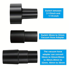 3pcs Universal Vacuum Hose Adapter Set for Brush Sizes 2 1 2 to 1 1 4