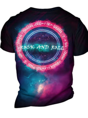 Rock And Roll Skull 3D Print Men's Graphic T shirt Short Sleeve Pullover Tops