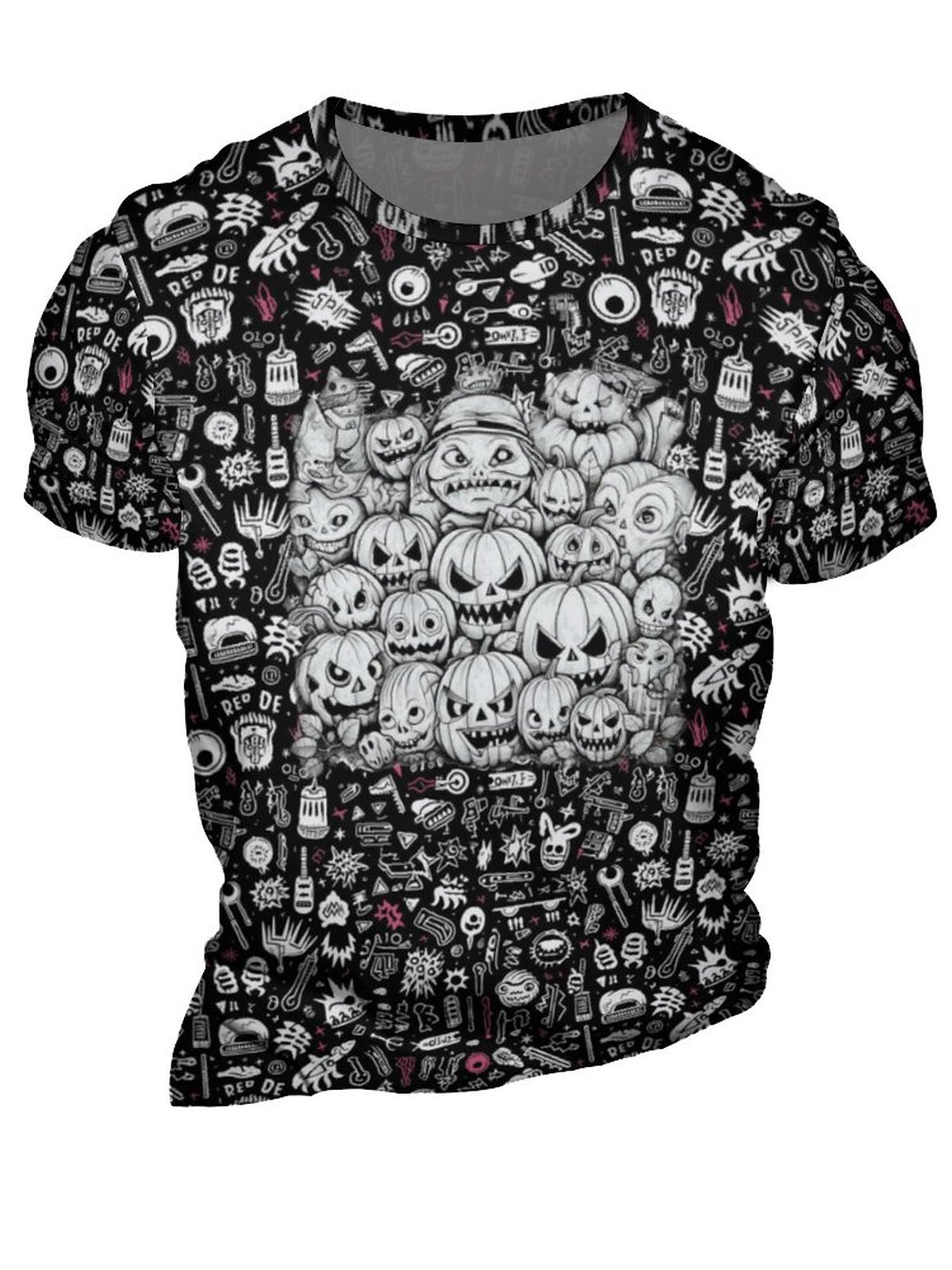 Halloween Style Pumpkin 3D Print Men's Graphic T shirt Causal Comfy Tees