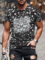 Halloween Style Pumpkin 3D Print Men's Graphic T shirt Causal Comfy Tees