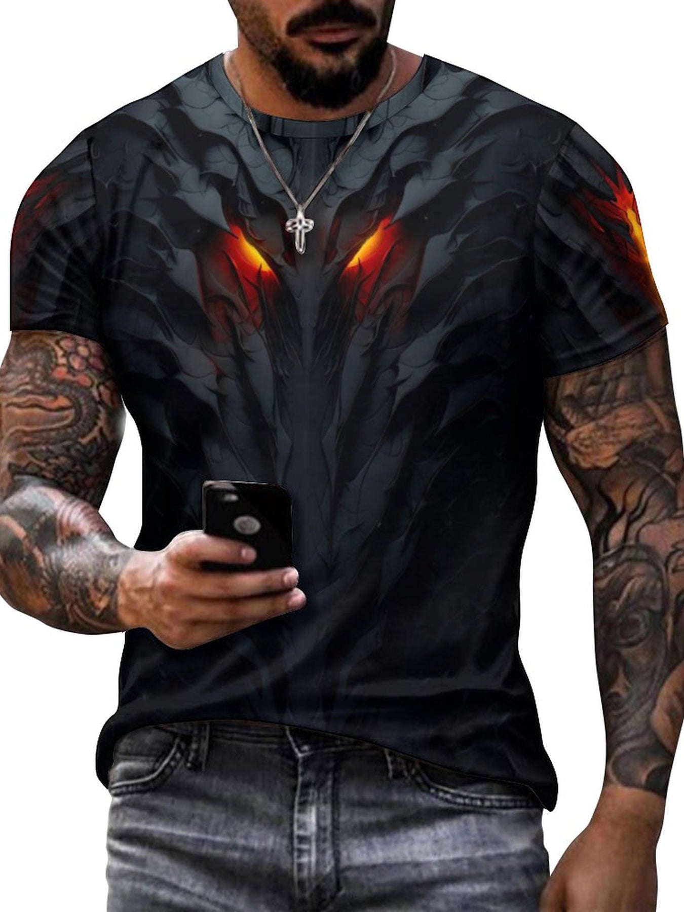 3D Print Men's Graphic T-shirt Short Sleeve Pullover Tops