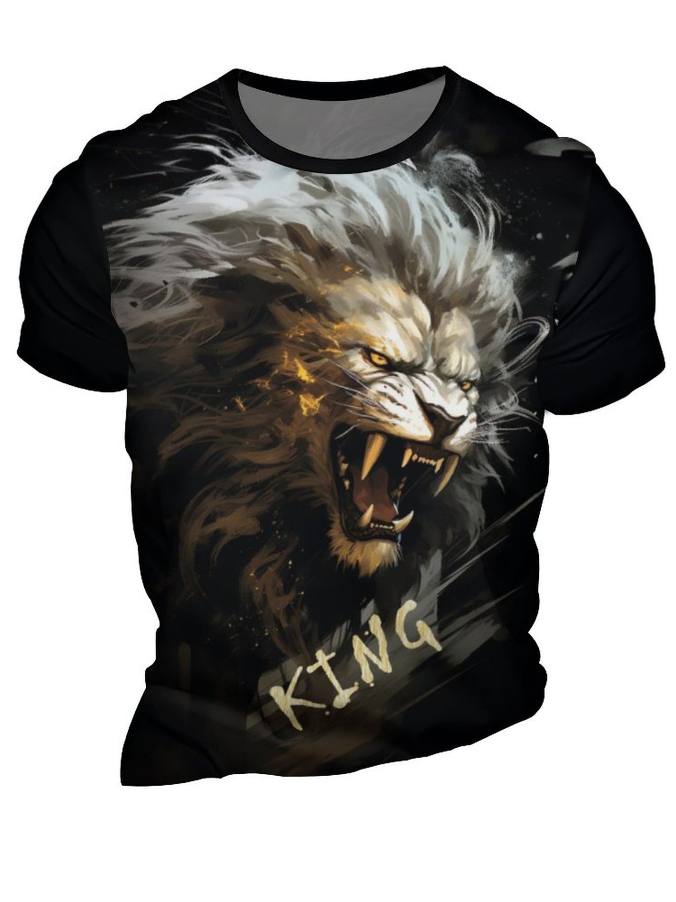 Fierce Lion 3D Print Men's Graphic T-shirt Short Sleeve Pullover Tops