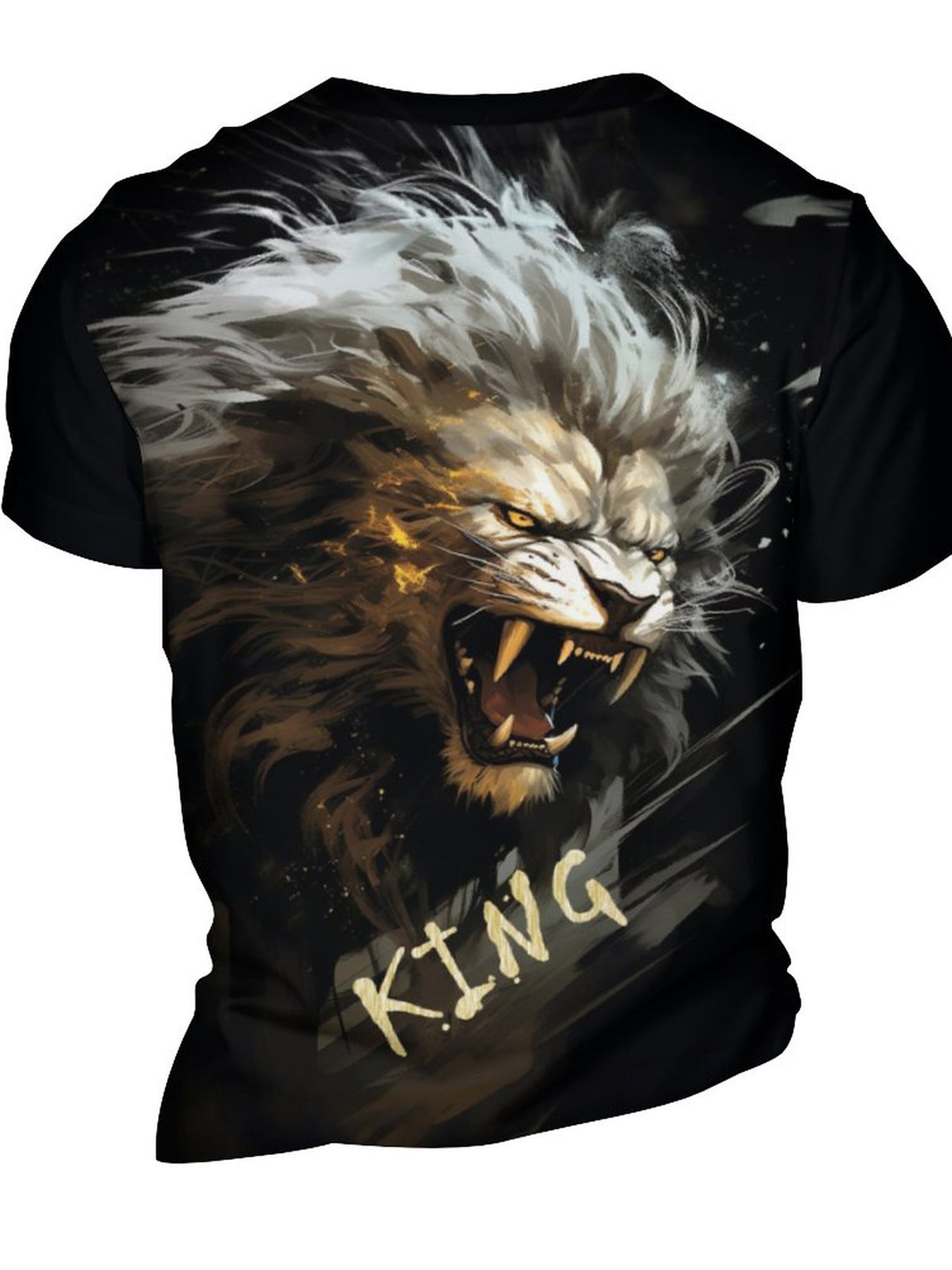 Fierce Lion 3D Print Men's Graphic T-shirt Short Sleeve Pullover Tops