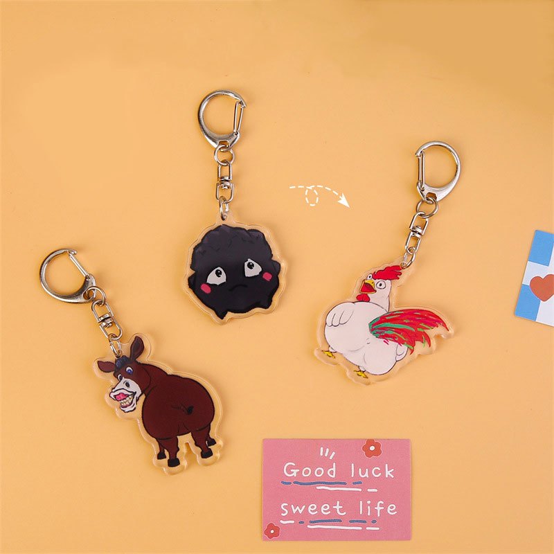 3pcs Cartoon Animal Keychain Bag Charm Pendant Gift