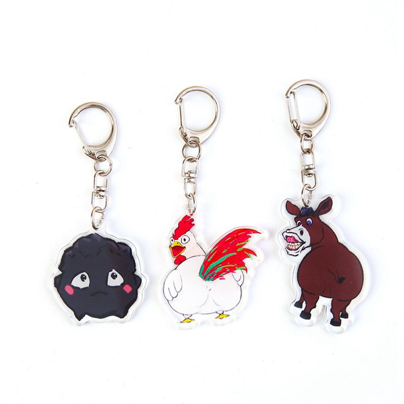 3pcs Cartoon Animal Keychain Bag Charm Pendant Gift