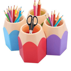 Pencil Shaped Makeup Brush Holder Pot Office Stationery Organizer