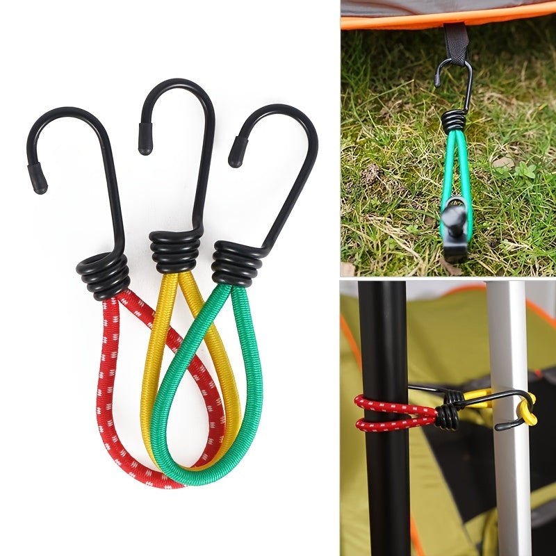 3pc Outdoor Tent Bungee Cords Hooks Canopy Tarps Tents Camping Cart Boats