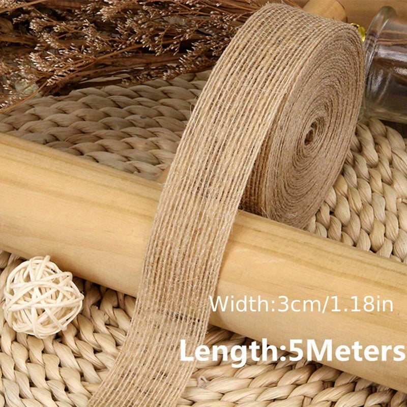 Natural Jute Ribbon For Wrapping Packaging Gift DIY Vintage Jute Burlap Ribbon