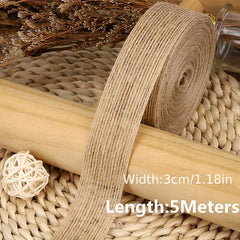 Natural Jute Ribbon For Wrapping Packaging Gift DIY Vintage Jute Burlap Ribbon