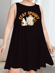 Halloween Nightdress Women's Plus Ghost & Pumpkin Print Sleep Dress