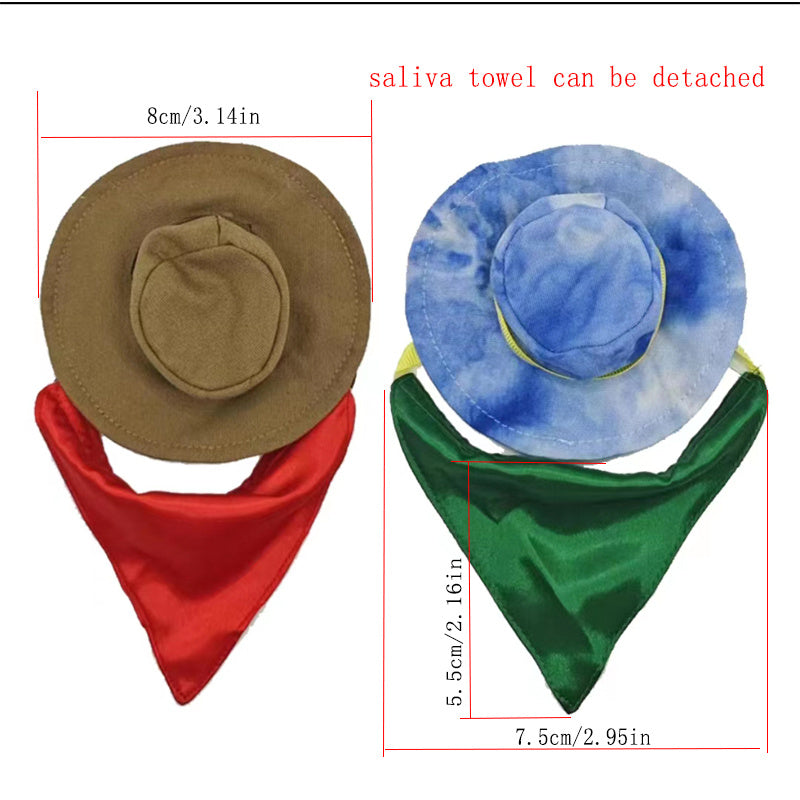 Pet Hat & Saliva Towel Set for Lizard Hamster