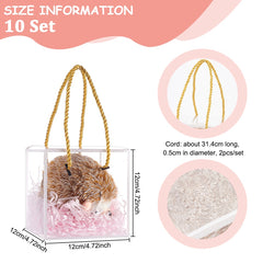 Set of 30 Transparent PVC Plastic Square Jewelry Packaging Display