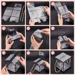 Set of 30 Transparent PVC Plastic Square Jewelry Packaging Display