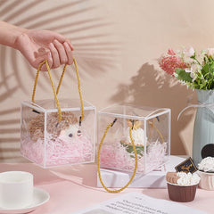 Set of 30 Transparent PVC Plastic Square Jewelry Packaging Display