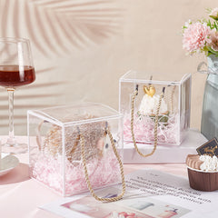 Set of 30 Transparent PVC Plastic Square Jewelry Packaging Display