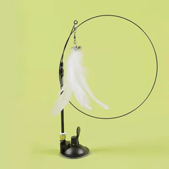 Feather Cat Teaser Stick with Bell and Sucker