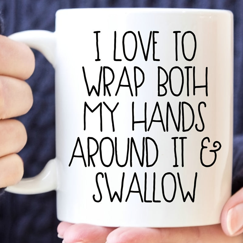 325ml Letter Printed Ceramic Coffee Mug for Outdoor Picnic Camping