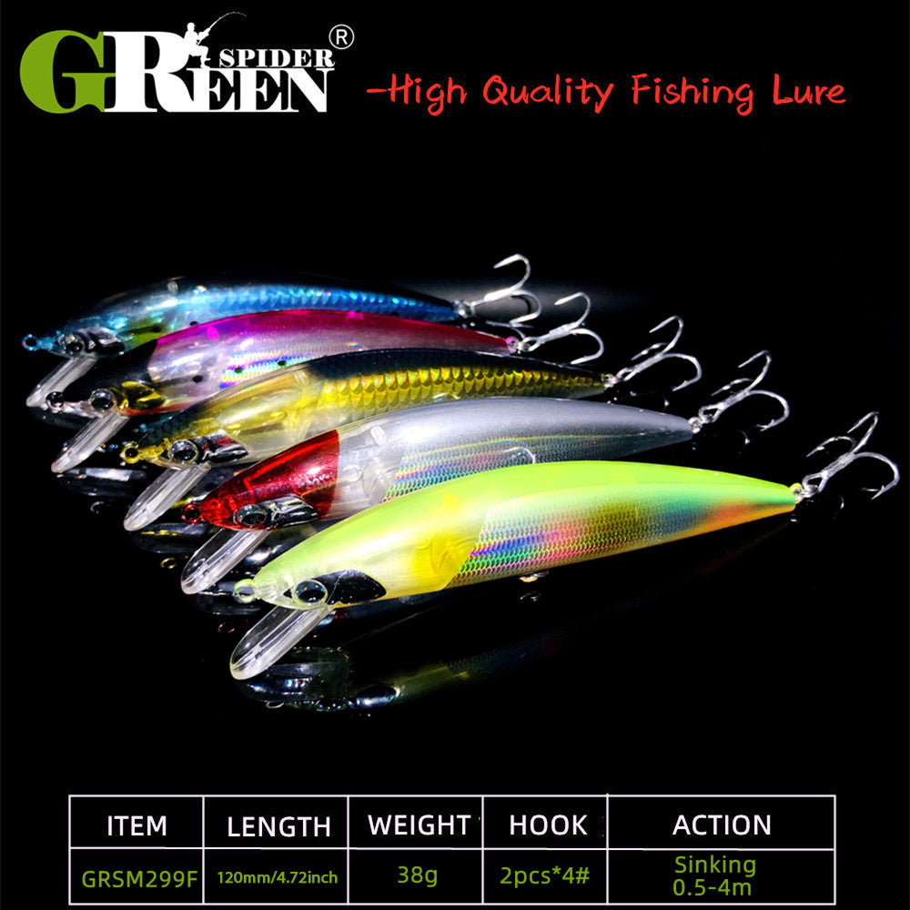 1pc 38g Artificial Sinking Minnow Fishing Lure Swimbait Bionic Wobbler Hard Bait