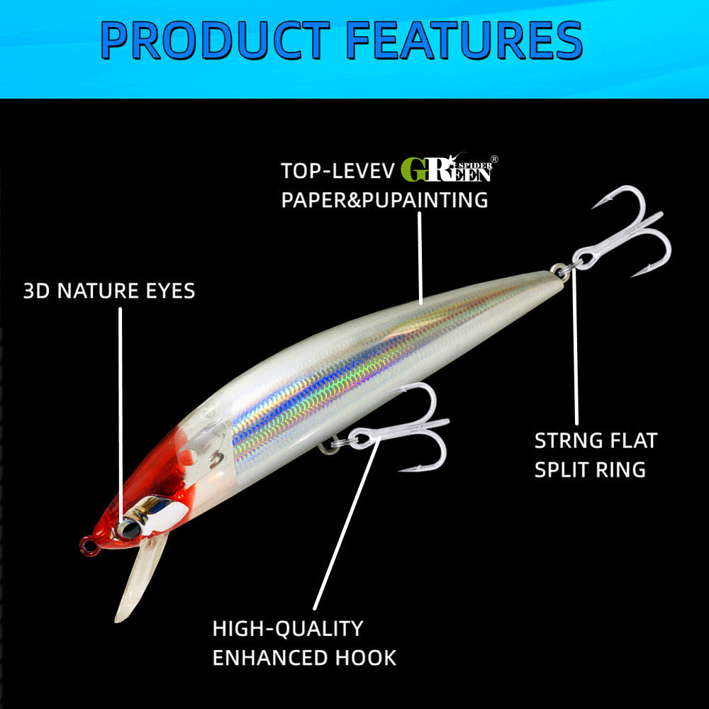 1pc 38g Artificial Sinking Minnow Fishing Lure Swimbait Bionic Wobbler Hard Bait