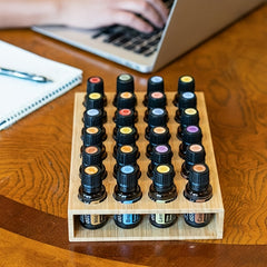 24 Holes Wooden Tray Essential Oils Storage Aromatherapy Rack