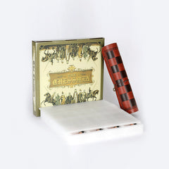 Hand-Carved War Themed Chess Set with Embossed Board